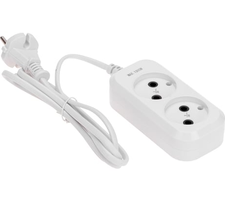 Удлинитель PROconnect 2 гнезда, 1,5м, 2x0,75мм², без заземления, белый 13-4200