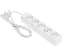 Удлинитель PROconnect 5 гнезд, 1,5м, 3x0,75мм², с заземлением, белый 13-4211