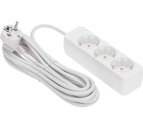 Удлинитель PROconnect 3 гнезда, 5м, 3x0,75мм², с заземлением, белый 13-4210