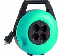 Удлинитель на катушке HEDI 8 метров, 4 розетки IP20 H05VV-F 3Х1,5 зеленый KBT08T