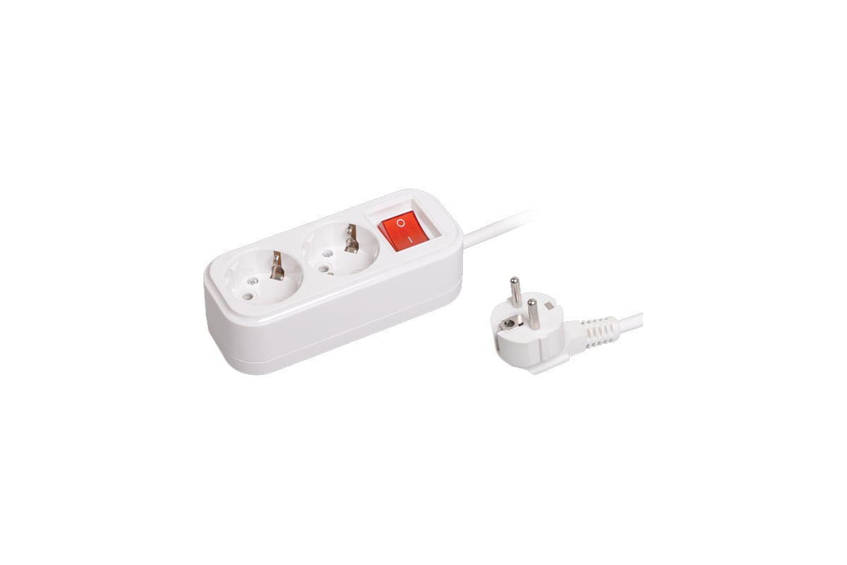 Удлинитель IEK CLASSIC У02 2 места, 2Р+РЕ, 1.5 метра, 3х1мм2, 16А/250В ...