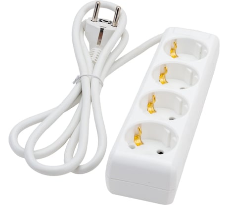 Удлинитель IEK У04, 4 места, 2Р+PЕ, 1,5метра, 3х1мм2, 16А/250В WYP10-16-04-01-Z-17