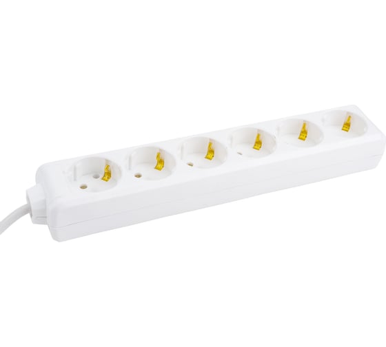Удлинитель IEK У06, 6 мест, 2Р+PЕ, 3 метра, 3х1мм2, 16А/250 WYP10-16-06-03-Z-N