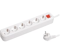 Удлинитель IEK У06В CLASSIC, 6 места, 2Р+РЕ, 3.0 метра, 3х1мм2, 16А/250В WYP11-16-06-03-ZK