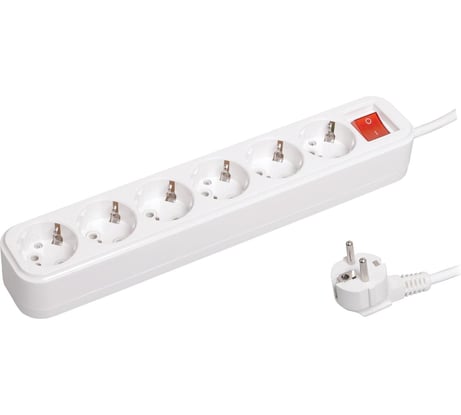 Удлинитель IEK У06В CLASSIC, 6 места, 2Р+РЕ, 3.0 метра, 3х1мм2, 16А/250В WYP11-16-06-03-ZK
