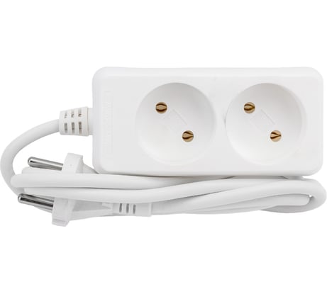 Удлинитель IEK У2, 2 места, 2Р/1.5 метра, 2х0.75мм2, 10А/250В WYP10-06-02-01-N