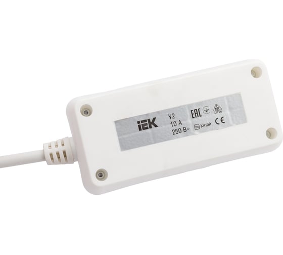 Удлинитель IEK У2, 2 места, 2Р/1.5 метра, 2х0.75мм2, 10А/250В WYP10-06-02-01-N