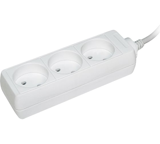 Удлинитель IEK У3, 3 места, 2Р/3 метра, 2х0.75мм2, 10А/250 WYP10-06-03-03-N