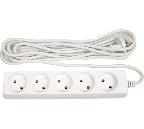 Удлинитель IEK У5, 5 мест, 2Р/3 метра, 2х0.75мм2, 10А/250 WYP10-06-05-03-N