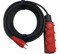 Удлинитель силовой iTOK тип SU, серии iCONNECT COLOR, с заземлением, КГтп-ХЛ, 3x1,5 мм, 4 гнезда, IP54, ГОСТ, цвет красный, 30 м i-CONNECT-COLOR-SU-KG-315-4-54-30-RED