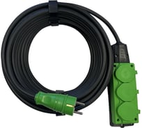Удлинитель силовой iTOK тип SU, серии iCONNECT COLOR, с заземлением, ПВС, 3x1 мм, 3 гнезда, IP54, ГОСТ, цвет зеленый, 10 м i-CONNECT-COLOR-SU-PVS-310-3-54-10-GREEN