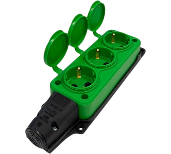 Удлинитель силовой iTOK тип SU, серии iCONNECT COLOR, с заземлением, ПВС, 3x1,5 мм, 3 гнезда, IP54, ГОСТ, цвет зеленый, 10 м i-CONNECT-COLOR-SU-PVS-315-3-54-10-GREEN