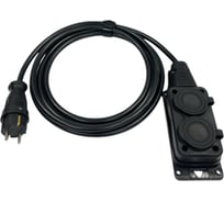 Удлинитель силовой iTOK тип SU, серии iCONNECT COLOR, с заземлением, ПВС, 3x1,5 мм, 2 гнезда, IP54, ГОСТ, цвет черный, 50 м i-CONNECT-COLOR-SU-PVS-315-2-54-50-BLACK