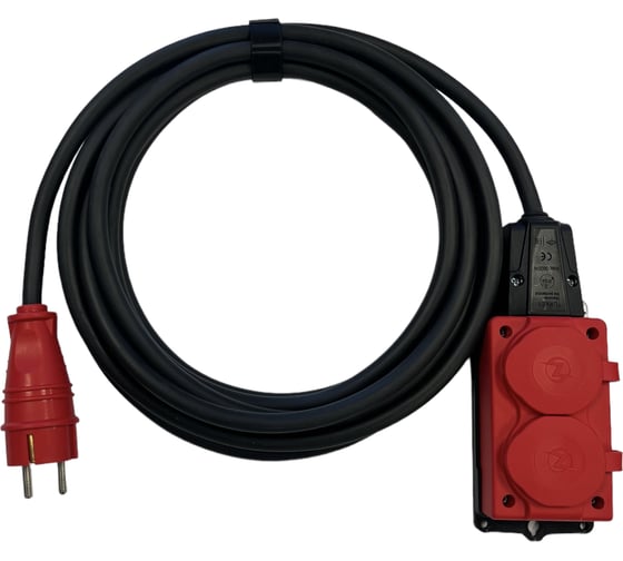 Удлинитель силовой iTOK тип SU, серии iCONNECT COLOR, с заземлением, ПВС, 3x1,5 мм, 2 гнезда, IP54, ГОСТ, цвет красный, 5 м i-CONNECT-COLOR-SU-PVS-315-2-54-5-RED