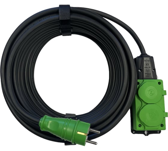 Удлинитель силовой iTOK тип SU, серии iCONNECT COLOR, с заземлением, ПВС, 3x1,5 мм, 2 гнезда, IP54, ГОСТ, цвет зеленый, 10 м i-CONNECT-COLOR-SU-PVS-315-2-54-10-GREEN
