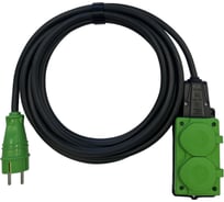 Удлинитель силовой iTOK тип SU серии iCONNECT COLOR без земли ПВС 2x1,5 мм 2 гнезда IP54 ГОСТ цвет зеленый 3 м i-CONNECT-COLOR-SU-PVS-215-2-54-3-GREEN