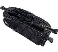 Силовой удлинитель iTOK тип SUR серии iCONNECT COLOR на рамке с заземлением КГтп-ХЛ 3x1,5 мм 4 гнезда IP54 ГОСТ цвет черный 10 м i-CONNECT-COLOR-SUR-KG-315-4-54-10-BLACK