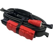 Силовой удлинитель iTOK тип SUR серии iCONNECT COLOR на рамке с заземлением КГтп-ХЛ 3x1,5 мм 4 гнезда IP54 ГОСТ цвет красный 20 м i-CONNECT-COLOR-SUR-KG-315-4-54-20-RED