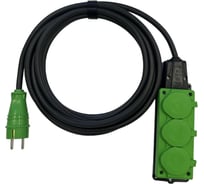 Удлинитель силовой iTOK тип SU серии iCONNECT COLOR с заземлением ПВС 3x2,5 мм 3 гнезда IP54 ГОСТ цвет зеленый 3 м i-CONNECT-COLOR-SU-PVS-325-3-54-3-GREEN