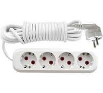 Бытовой удлинитель FIT с заземлением, ПВС, 3*0,75, 4 гнезда, 3 м. 83233