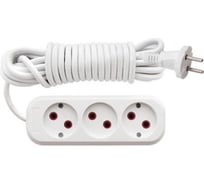 Бытовой удлинитель FIT без заземления, ПВС, 2*0,75, 3 гнезда, 5 м. 83205