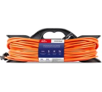 Удлинитель на рамке Smartbuy с вилкой и розеткой 10А, 40 метров 2x1,0 мм², оранжевый, IP20 SBE-10-1-40-F
