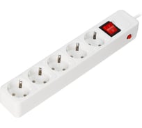 Сетевой фильтр Smartbuy 16А, 3500 Вт, 5 гнезд, без защитные шторки, с заземлением, ПВС 3x1.0 мм², 3 м, белый SBSP-5-30-W