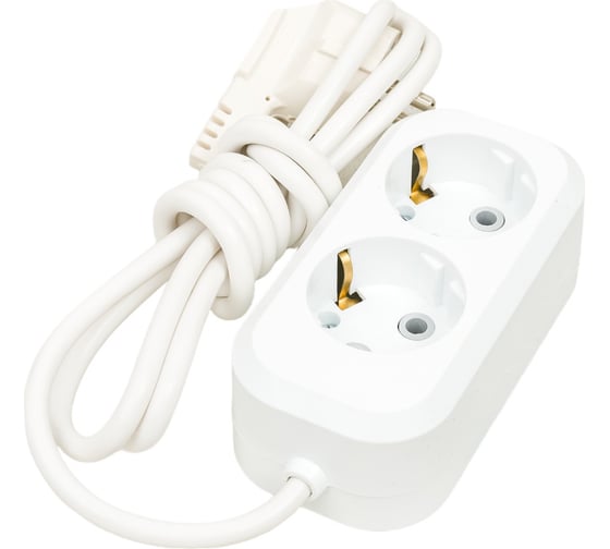 Удлинитель STEKKER 2 гнезда с/з 3x0,75 1,8м, серия Home HM01-21-02, Ухз-10 39205