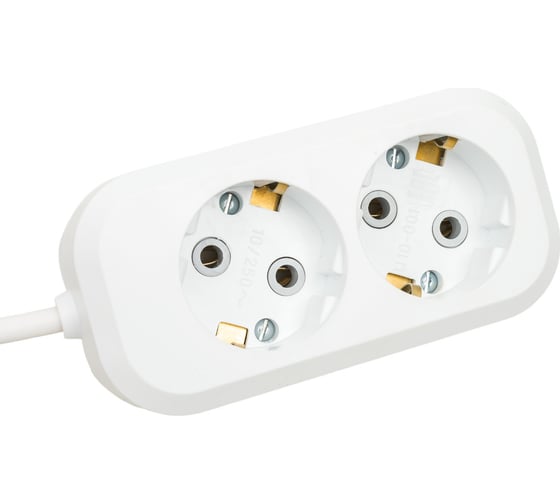 Удлинитель STEKKER 2 гнезда с/з 3x0,75 1,8м, серия Home HM01-21-02, Ухз-10 39205