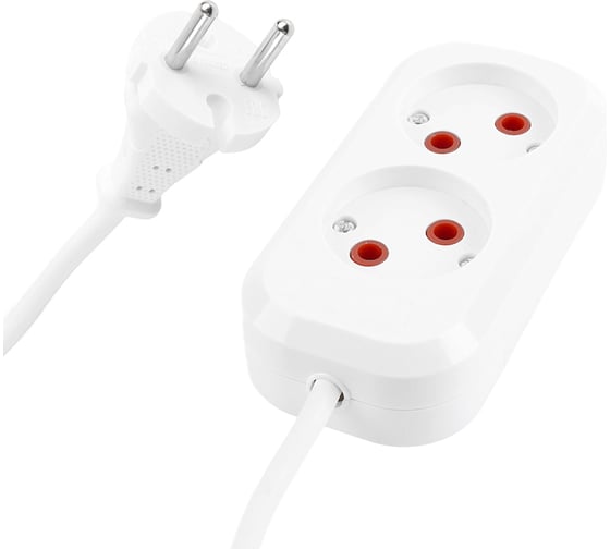Удлинитель STEKKER 2 гнезда б/з 2x0,75,  1,8 м , серия Home HM01-20-02 ,Ух-10 39201