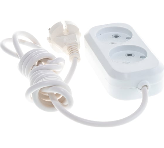 Удлинитель STEKKER 2 гнезда б/з 2x0,75,  1,8 м , серия Home HM01-20-02 ,Ух-10 39201