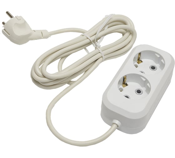 Удлинитель STEKKER 2 гнезда с/з 3x0,75,  3м, серия Home HM01-21-03, Ухз-10 39206