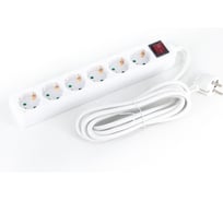 Удлинитель GREPP (6 гнезд;3м;с заземлением;выключатель;белый) /30 2511-05