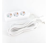 Удлинитель GREPP (3 гнезда;1,5м;с заземлением; белый) /40 2510-01