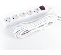 Удлинитель GREPP (5гнезд;5м;с заземлением;выключатель;белый) /20 2511-04