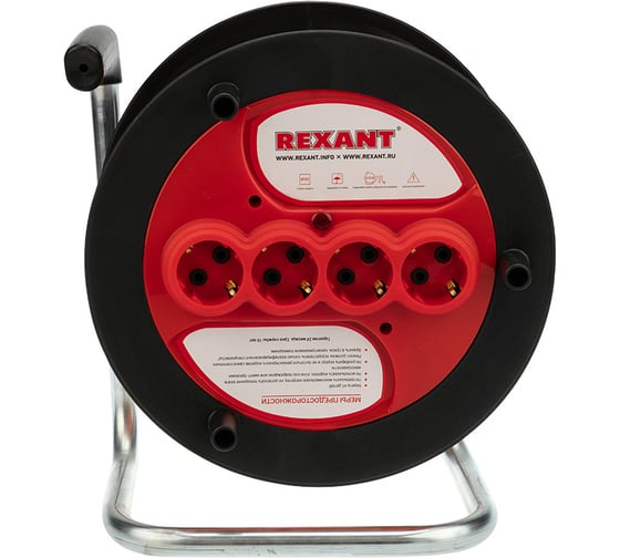 Удлинитель на катушке REXANT 30 м 4 гн. ПВС 3x1.5 16 А 3300 Вт IP20 с заземлением оранжевый 11-5451