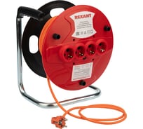 Удлинитель на катушке REXANT 30 метров 4 гнезда оранжевый ПВС 3x1.0 10 А/2,3 кВт 11-5448