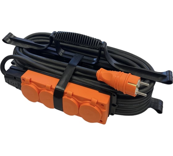 Удлинитель силовой iTOK тип SUR серии iCONNECT COLOR на рамке с заземлением КГтп-ХЛ 3x1,5 мм 4 гнезда IP54 ГОСТ цвет оранжевый 30 м i-CONNECT-COLOR-SUR-KG-315-4-54-30-ORANGE 1