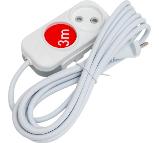 Удлинитель ELBI Myra 2вх с защитными шторками 3м (2x1) 527-010203-230