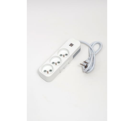 Удлинитель ELBI Myra 3 гнезда, с защитными шторками, USB, UPS, 1м, 3x1 527-010201-316 1