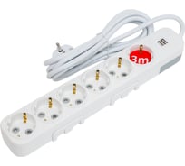 Удлинитель ELBI Myra с заземлением, 6 гнезд, с защитными шторками, 3м, 3x1,5 527-010203-621
