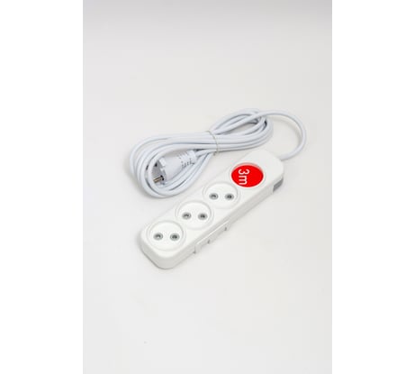 Удлинитель ELBI Myra 4 гнезда, с защитными шторками, 3м, 2x0,75 527-010203-450