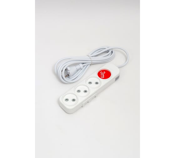 Удлинитель ELBI Myra 4 гнезда, с защитными шторками, 3м, 2x0,75 527-010203-450 1