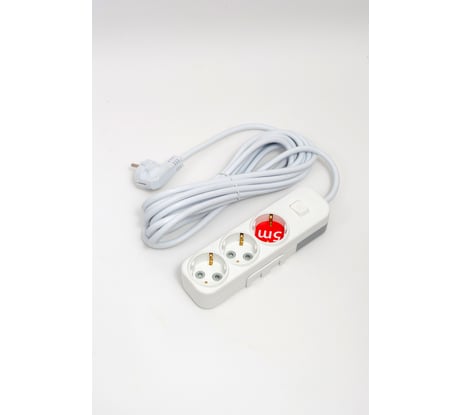 Удлинитель ELBI Myra с заземлением, 3 гнезда, с защитными шторками, с выключателем, 5м, 3x1,5 527-010205-322