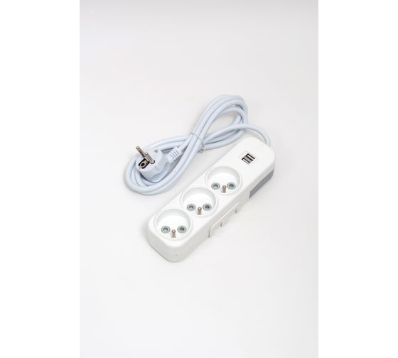 Удлинитель ELBI Myra 3 гнезда, с защитными шторками, USB, UPS, 2м, 3x1 527-010202-316 1