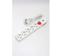 Удлинитель ELBI Myra с заземлением, 6 гнезд, с защитными шторками, USB, 2м, 3x1 527-040202-611