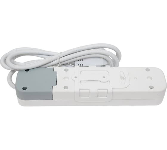 Удлинитель ELBI Myra с заземлением, 4 гнезда, с защитными шторками, USB, 2м, 3x1 527-040202-411
