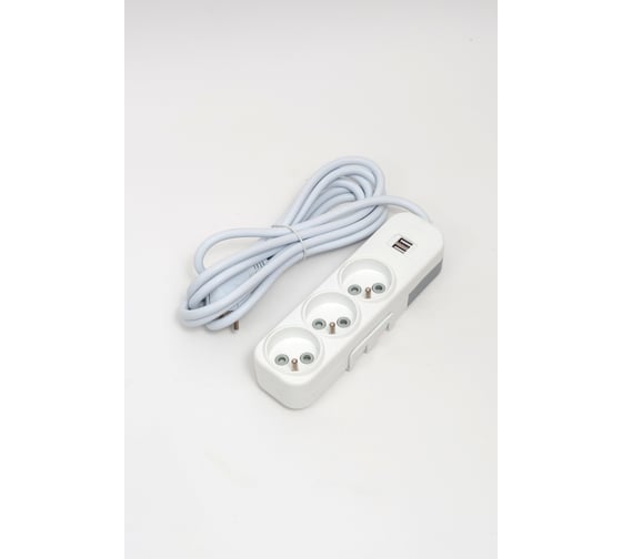Удлинитель ELBI Myra 3 гнезда, с защитными шторками, USB, UPS, 3м, 3x1,5 527-010203-326 1