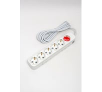 Удлинитель ELBI Myra с заземлением, 6 гнезд, с защитными шторками, 3м, 3x1 527-010203-611