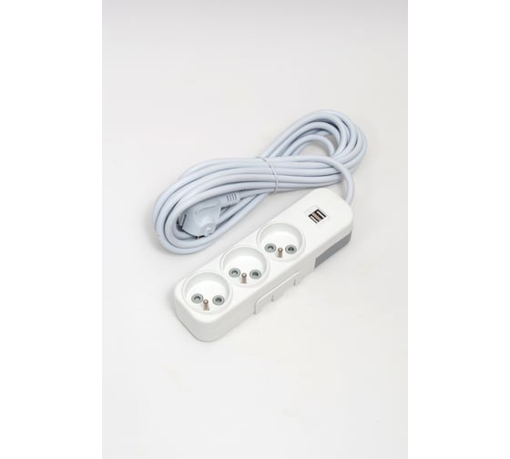 Удлинитель ELBI Myra 3 гнезда, с защитными шторками, USB, UPS, 5м, 3x1 527-010205-316